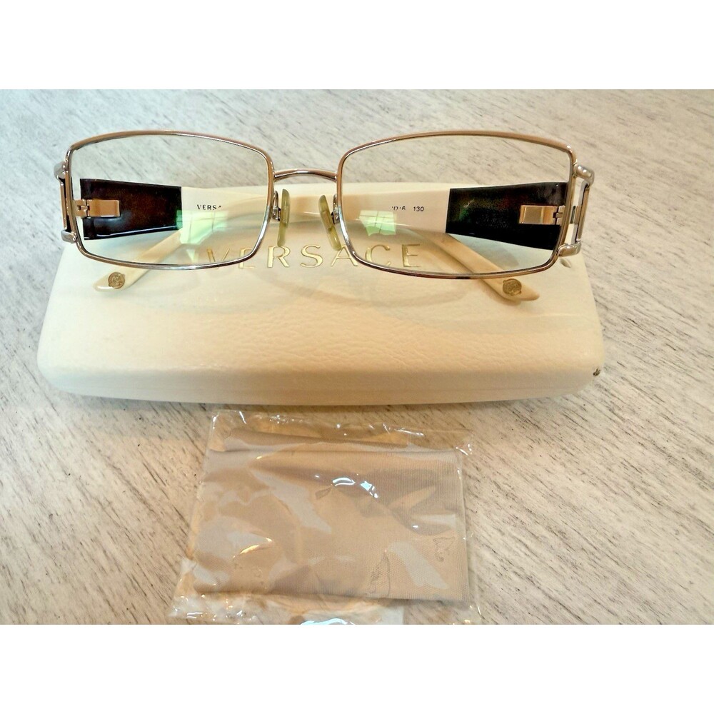 Versace 1163-B Rectangular Crystal Embellished Greek Key Temple Frames 52-16